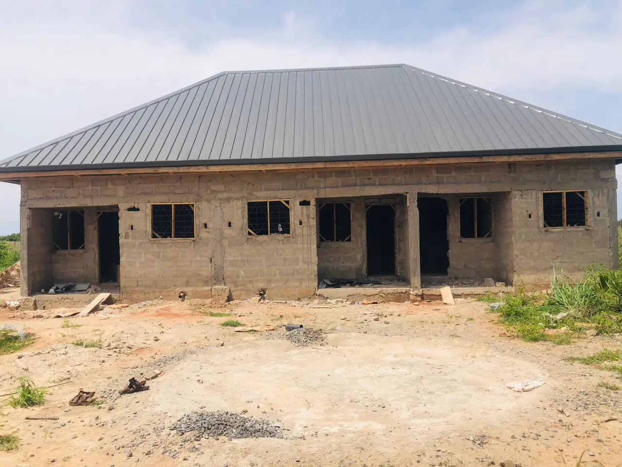 Residential building exterior under construction