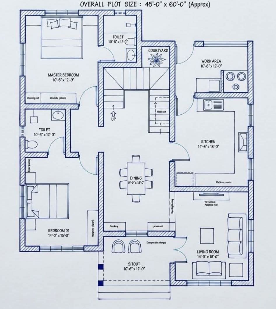 Residential architectural floor plan