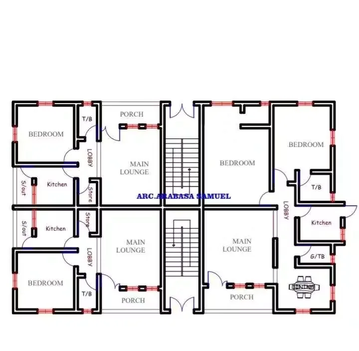 Multi-room architectural plan